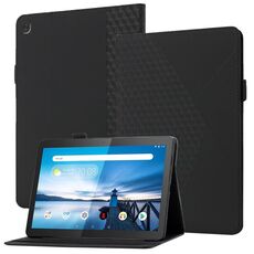 Per Lenovo Tab M10 TB-X505F / X605F Rhombus Skinsel Sent'annaltatura tablet in pelle flip in pelle con slot e supporto per carte (nero)