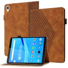 Per Lenovo Tab M10 2ND TB-X306F / X306x Rhombus Skin Sent'anni a flip orizzontale tablet custodia in pelle con slot per schede e supporto (marrone)
