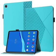 Per Lenovo Tab M10 Plus Rhombus Skin Feel Feel Flip Horizontal Flip Tablet Caso in pelle con slot e supporto per carte (lago blu)