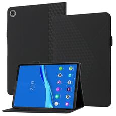 Per Lenovo Tab M10 Plus Rhombus Skin Sent'anni a flip orizzontale tablet custodia in pelle con slot e supporto per carte (nero)
