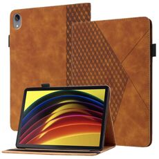 Per Lenovo Tab P11 J606F Rhombus Skin Sent'annalist Horizontal Flip Tablet custodia in pelle con slot e supporto per carte (marrone)