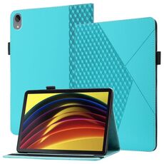 Per Lenovo Tab P11 J606F Rhombus Skin Self Horizontal Flip Tablet custodia in pelle con slot e supporto per carte (lago blu)