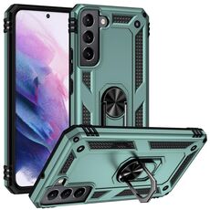 Per la custodia protettiva in TPU antiurto SAMAUNG Galaxy S22 5G con porta rotante a 360 gradi (verde scuro)