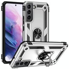Per SAMAUNG GALAXY S22 + 5G custodia protettiva TPU + PC antiurto con supporto rotante a 360 gradi (argento)