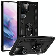 Per Samaung Galaxy S22 Ultra 5G custodia protettiva in TPU + PC con supporto rotante a 360 gradi (nero)