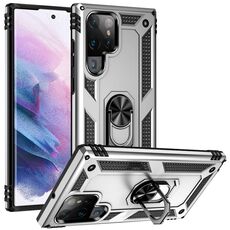 Per SAMAUNG GALAXY S22 Ultra 5G custodia protettiva in TPU + PC con porta rotante a 360 gradi (argento)