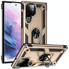 Per SAMAUNG GALAXY S22 Ultra 5G custodia protettiva in TPU + PC con supporto rotante a 360 gradi (oro)
