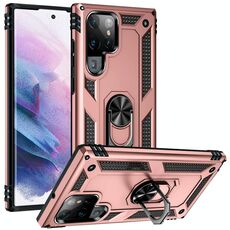 Per Samaung Galaxy S22 Ultra 5G custodia protettiva in TPU + PC con porta rotante a 360 gradi (oro rosa)