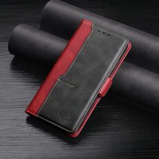 Per Samsung Galaxy S22 + 5G Texture Retro Texture Contrast Colore Fibbia laterale orizzontale Caso in pelle flip con supporto e carte Slot & Portafoglio (rosso)