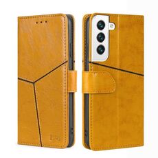 Per Samsung Galaxy S22 + 5G Cucitura geometrica Custodia in pelle orizzontale orizzontale con titolare e slot per schede e portafoglio (giallo)
