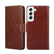 Per Samsung Galaxy S22 + 5G Trama di cristallo Struttura orizzontale Custodia in pelle flip con supporto e carte Slot e portafoglio (Brown)