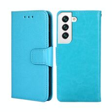 Per Samsung Galaxy S22 + 5G Caso di cuoio orizzontale orizzontale con texture orizzontale con titolare e slot per schede e portafoglio (azzurro)