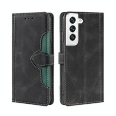 Per Samaung Galaxy S22 + 5G Skin Feel Cappello di paglia Cappello in pelle flip orizzontale con supporto e slot per schede (nero)