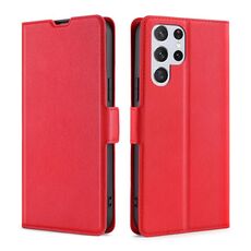 Per Samaung Galaxy S22 Ultra 5G fibbia a tensione ultra-sottile PU + TPU Custodia in pelle flip orizzontale con supporto e slot per schede (rosso)