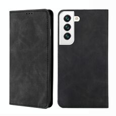 Per Samaung Galaxy S22 + 5G Pelle Sensazione della pelle MAGNETICA Custodia a flip orizzontale con supporto e slot per schede (nero)