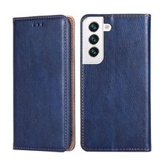 Per SAMAUNG GALAXY S22 + 5G Custodia in pelle flip orizzontale a colori puro con supporto e carta Slot & Portafoglio (blu)