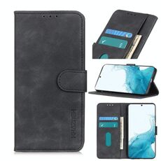 Per Samsung Galaxy S22 5G Khazneh Retro Texture PU + TPU Custodia in pelle flip orizzontale con supporto e carta Slot & Portafoglio (nero)