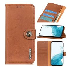Per Samsung Galaxy S22 + 5G Khazneh Bowhide Texture Custodia in pelle flip orizzontale con supporto e slot per schede e portafoglio (Brown)