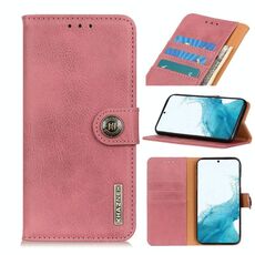 Per Samsung Galaxy S22 + 5G Khazneh Texture in pelle di vacchetta orizzontale in pelle flip con supporto e carte slot e portafoglio (rosa)