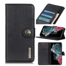 Per Samsung Galaxy S22 Ultra 5G Khazneh Texture in pelle bovina orizzontale in pelle flip con supporto e carte slot e portafoglio (nero)
