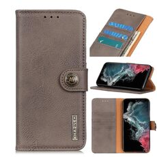 Per Samsung Galaxy S22 Ultra 5G Khazneh Bowhide Texture Custodia in pelle flip orizzontale con supporto e carte Slot & Portafoglio (KHAKI)