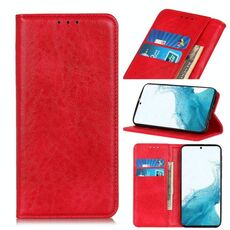 Per Samsung Galaxy S22 + 5g magnetico crazy horse texture orizzontale flip custodia in pelle con supporto e carta slot e portafoglio (rosso)