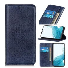 Per Samsung Galaxy S22 + 5G Magnetico Crazy Horse Texture Horizontal flip custodia in pelle con supporto e carte slot e portafoglio (blu)