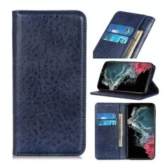 Per Samsung Galaxy S22 Ultra 5G magnetico magnetico Crazy Horse trama orizzontale flip custodia in pelle con supporto e carte slot e portafoglio (blu)