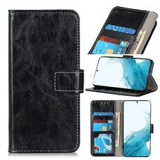 Per Samsung Galaxy S22 + 5G Retro Crazy Horse Trama Caso in pelle flip orizzontale con supporto e carte Slot e foto Cornice e portafoglio (nero)