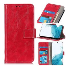Per Samsung Galaxy S22 + 5G Retro Crazy Horse Texture Custodia in pelle flip orizzontale con supporto e carte Slot e foto Cornice e portafoglio (rosso)