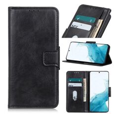 Per Samsung Galaxy S22 + 5G Mirren Crazy Horse Texture Custodia in pelle a flip orizzontale con supporto e carta Slot & Portafoglio (nero)