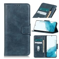 Per Samsung Galaxy S22 + 5G Mirren Crazy Horse Texture Horizontal flip custodia in pelle con supporto e carte slot e portafoglio (blu)