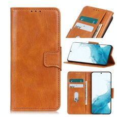 Per Samsung Galaxy S22 + 5G Mirren Crazy Horse Texture orizzontale flip custodia in pelle con supporto e carte slot e portafoglio (marrone)