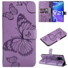 Per vivo Y21 2021 / Y21S / Y33S Stampa pressata PRINCIA PORTAFALLA FUNZIONA BLINTALE Flip PU Custodia in pelle con supporto e carte Slot & Portafoglio e cordino (viola)