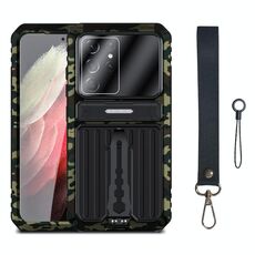 Custodia per telefono antipolvere antiurto antiurto per Samsung Galaxy S21 Ultra 5G Armor con supporto (camouflage)