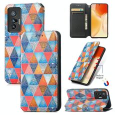 Per vivo x70 Colorful Coloring Horizontal Horizontal Pelfing Phone Custodia con titolare e slot per schede e portafoglio (Rhombus Mandala)