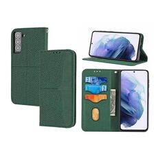 Per Samaung Galaxy S22 + 5G texture texture cuciture magnetiche orizzontale flip cuoio in pelle PU (verde)