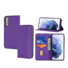 Per Samaung Galaxy S22 + 5G Texture Texture Stitching Magnetic orizzontale flip PU Custodia in pelle PU (viola)