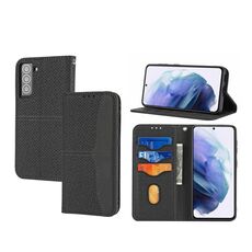 Per Samaung Galaxy S22 + 5G texture texture cuciture magnetiche orizzontale flip cuoio in pelle PU (nero)