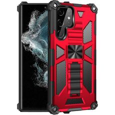 Per Samsung Galaxy S22 Ultra 5G Armour antiurto TPU + PC Custodia protettiva magnetica con supporto (rosso)