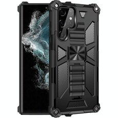 Per Samsung Galaxy S22 Ultra 5G Armor Amour TPU + PC Cassa del telefono protettiva magnetica con supporto (nero)