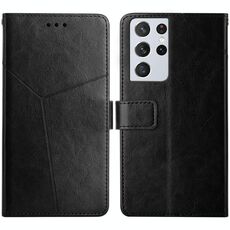 Per Samsung Galaxy S21 Ultra 5G Y Custodia orizzontale a flip orizzontale con supporto e carta Slot e portafoglio e cornice fotografica (nero)