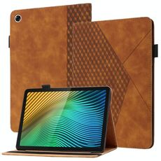 Per il rombo del rombo del pad del pad dell'OPPO, la custodia in pelle orizzontale del tablet flip con slot e supporto della carta (marrone)