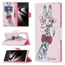 Per Samsung Galaxy S22 Ultra 5G Colorato modello disegno orizzontale flip custodia in pelle con supporto e carte e portafoglio (cervi)