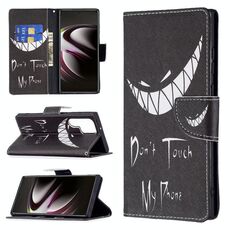 Per Samsung Galaxy S22 Ultra 5G Colorato modello di disegno orizzontale flip custodia in pelle con supporto e carte slot e portafoglio (Smirk)