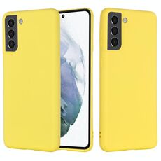 Per Samsung Galaxy S22 5G Colore puro Silicone Liquid Antifurto antiurto Custodia con copertura intera (Giallo)