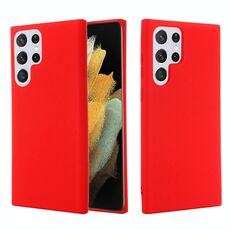 Per Samsung Galaxy S22 Ultra 5G Pure Color Liquid Silicone Anti-Amortizzatore completo Cassa del telefono (Rosso)