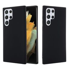 Per Samsung Galaxy S22 Ultra 5G Colore puro Custodia in silicone liquido Copertura a prova di copertura intera (Nero)