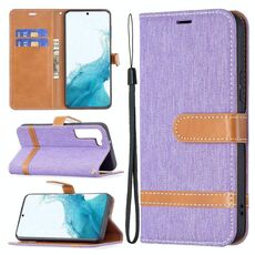 Per Samsung Galaxy S22 + 5G Colour Color Infeging Texture Texture Custodia in pelle con supporto e carte Slot & Portafoglio e cordino (viola)