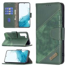Per Samsung Galaxy S22 + 5G Colore abbinabile Colore coccodrillo Texture in pelle Cassa del telefono con supporto e carte Slot e portafoglio (verde)